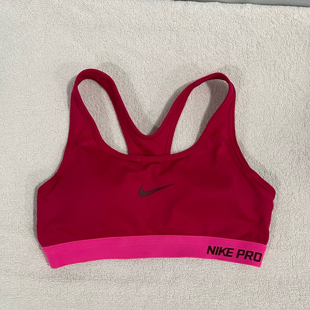 Nike Red and Pink Sports Bra Moisture-Wicking Racerback